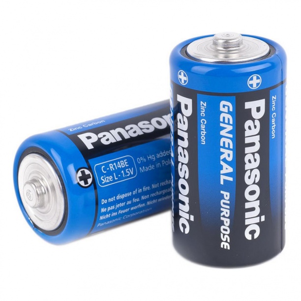 Батарейка Panasonic R14 (1уп-2шт) к-24 9V