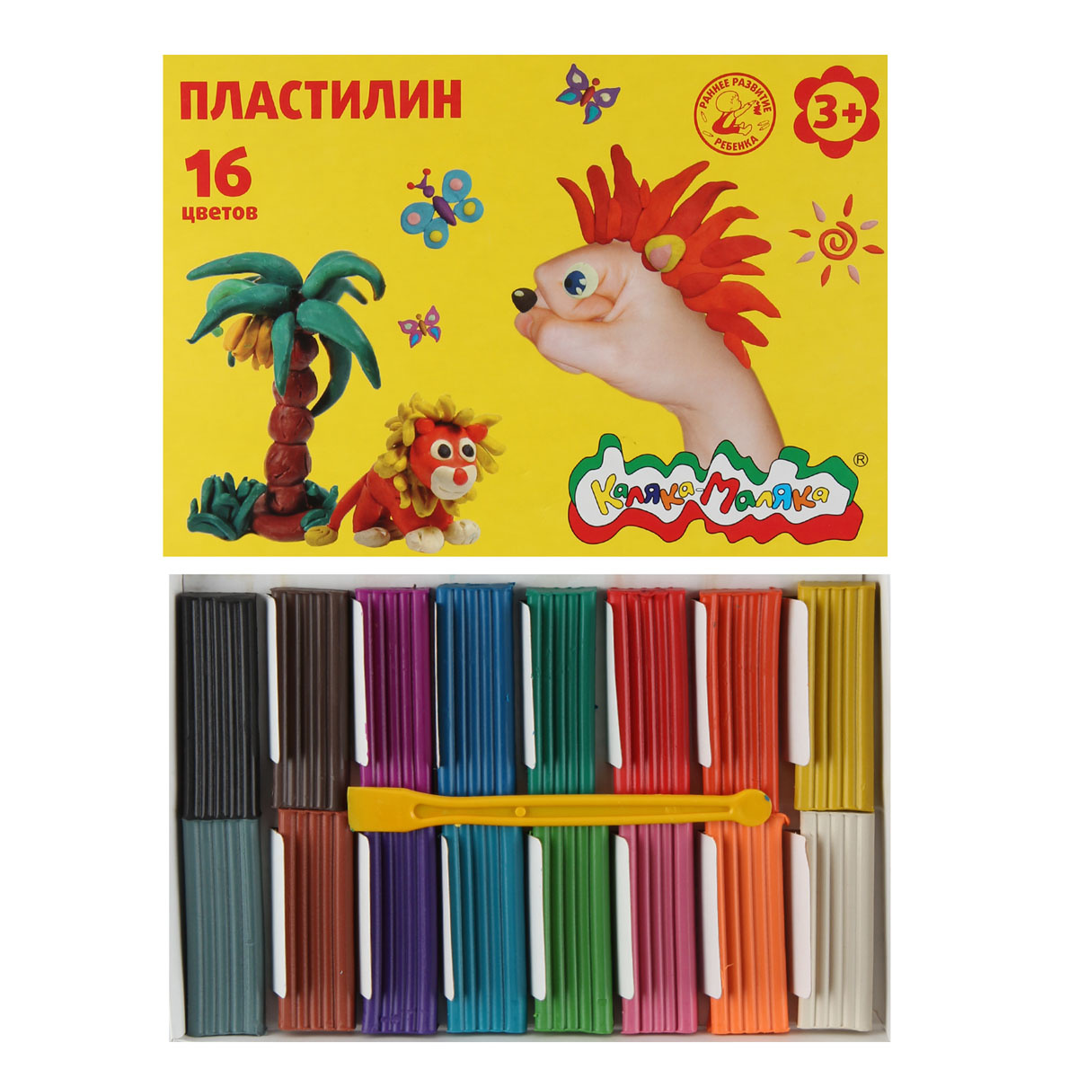 Пластилин Каляка-Маляка 16цв. 240г ПКМ16/ПКМ16-П к-10
