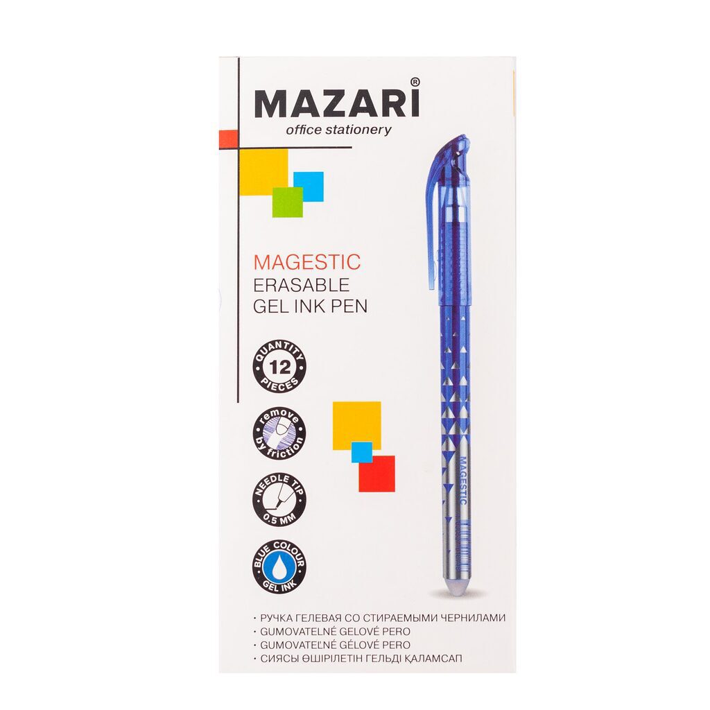 Ручка пиши-стирай MAZARI Magestic 0,5 синяя гелевая к-12