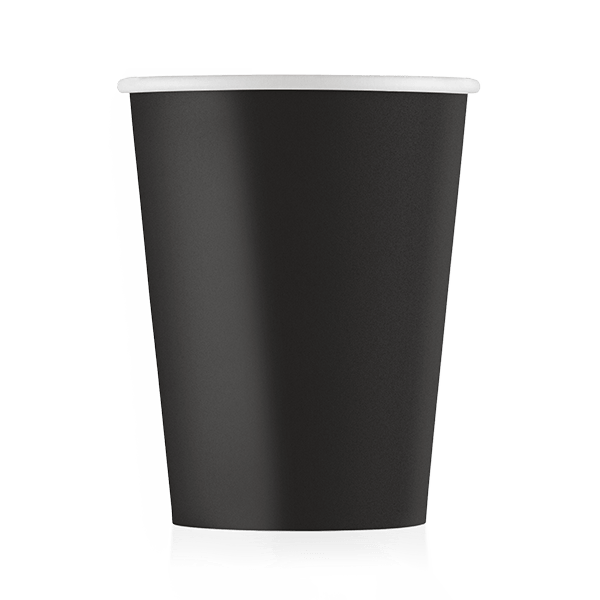 Стакан 250мл бумажный Чёрный Ecocups (уп-50шт) к-1250