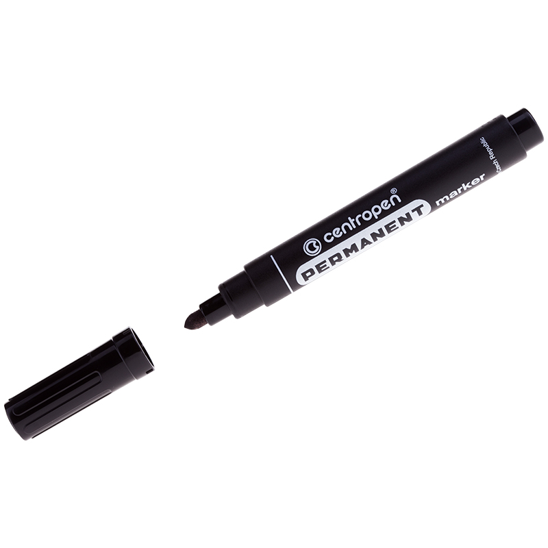 Маркер Permanent Centropen чёрный 2,5мм к-10