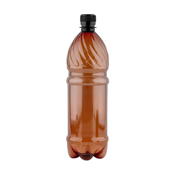 Бутылка 1,0л ПЭТ с крышкой Эконом коричневая к-50