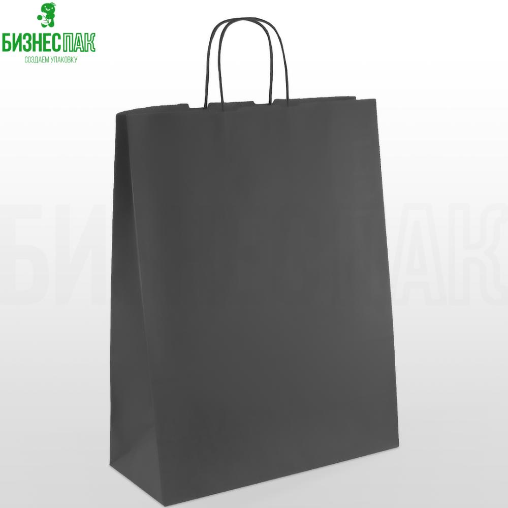 Пакет 350х150х450 бумажный с круч.ручками Чёрный