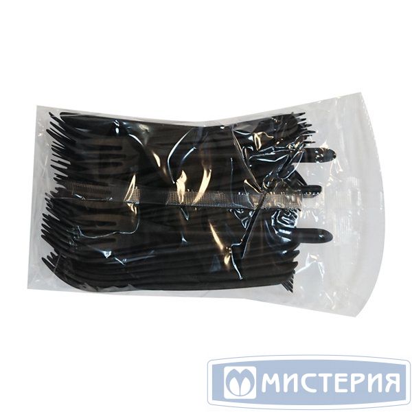 Вилка 18см ПП чёрная матовая (1уп-50шт) к-20