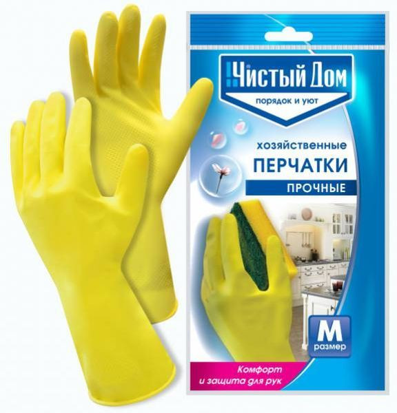 Перчатки резиновые М Чистый дом (1уп-12шт)