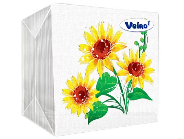 яСалфетки 24см х 24см VEIRO 1сл цветы (1уп-50шт) к-90 