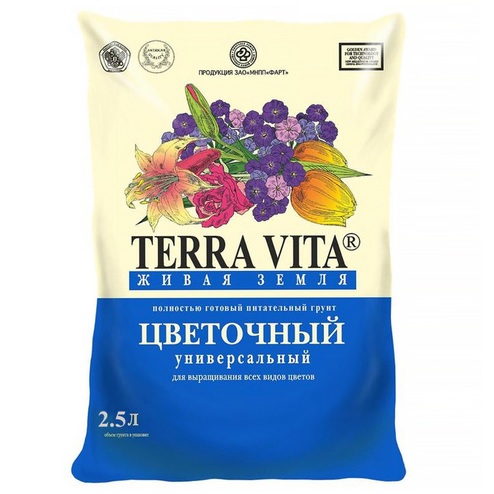 Грунт 2,5л Живая земля Terra Vita (цветочная)