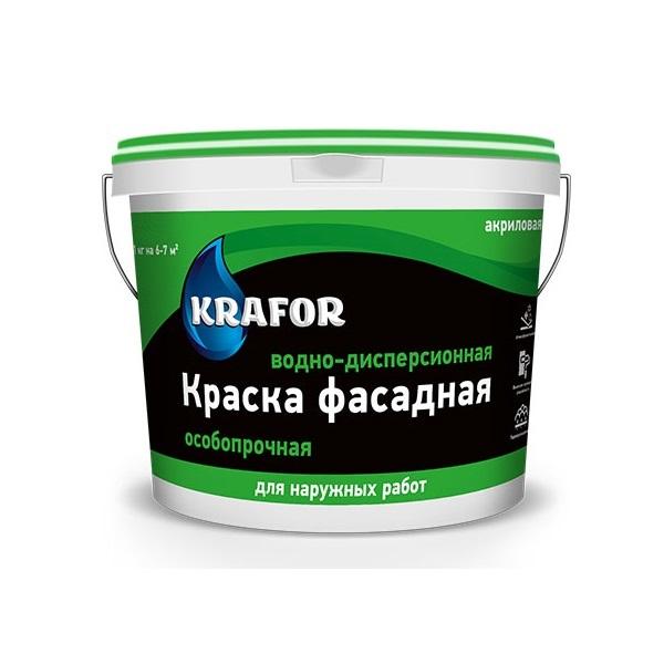 Краска в/д фасадная 3кг Krafor белая