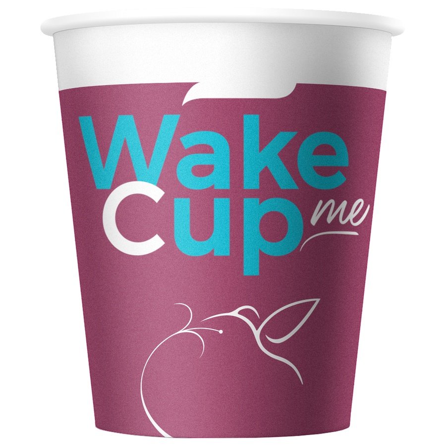 Стакан 180мл бумажный d-72мм д/гор.нап.Wake Me Cup (1уп-80шт) к-2000 Формация