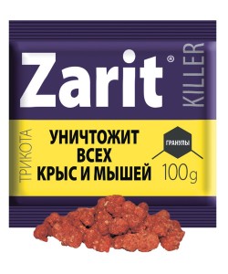 Ср-во от грызунов Zarit ТриКота 100гр (гранулы) к-50