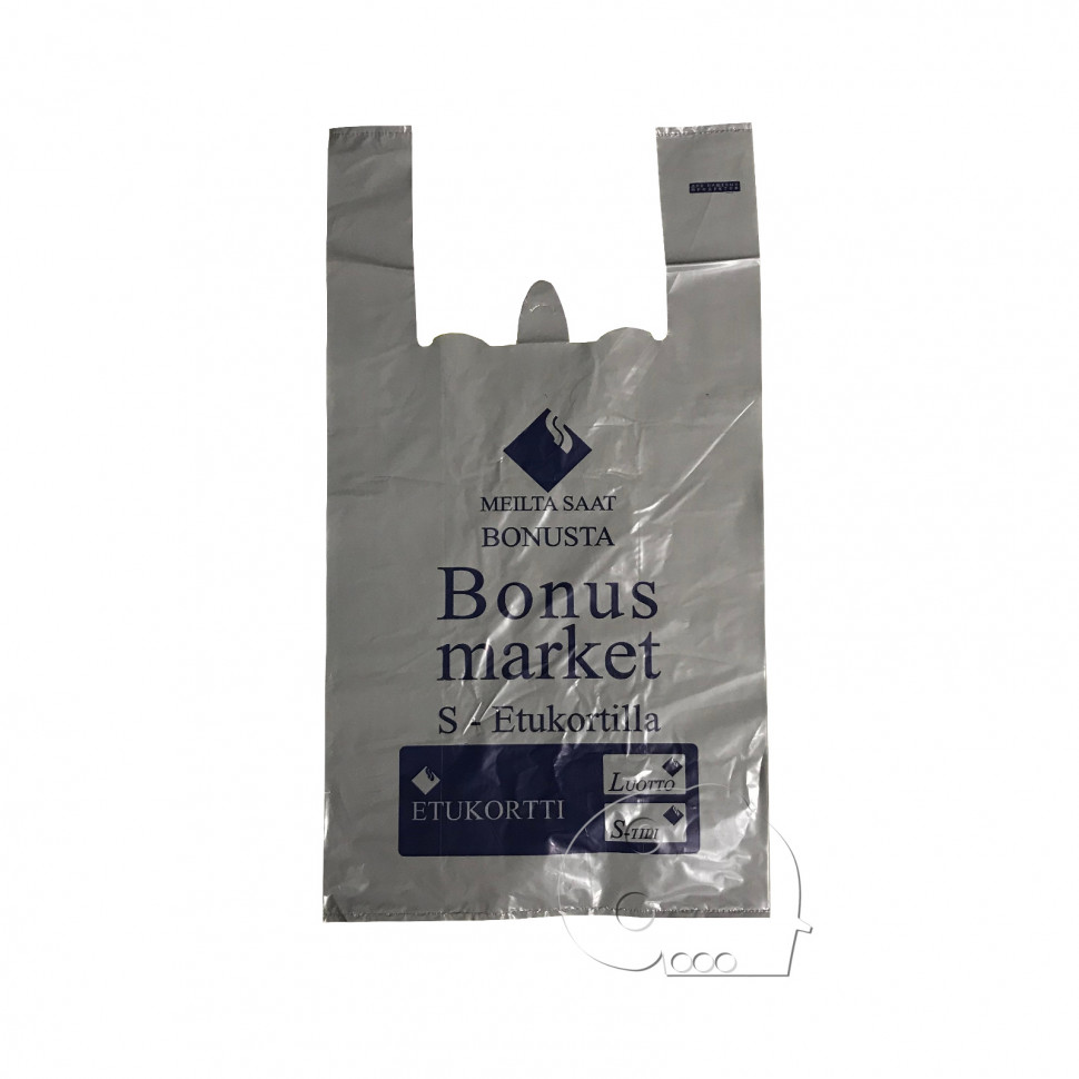Пакет с ручками ПВД 32 х 63/32мк Bonus market  у-100 к-10уп к-1000шт