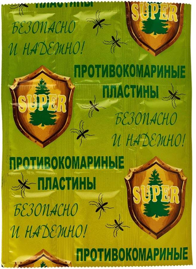 Пластины Антикомариные от комаров,клещей,мошек (1уп -9шт) к-200