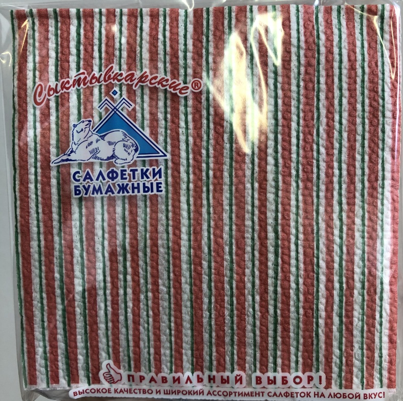 Салфетки 24см х 24см Сыктывкар Полоски (1уп-50шт) 