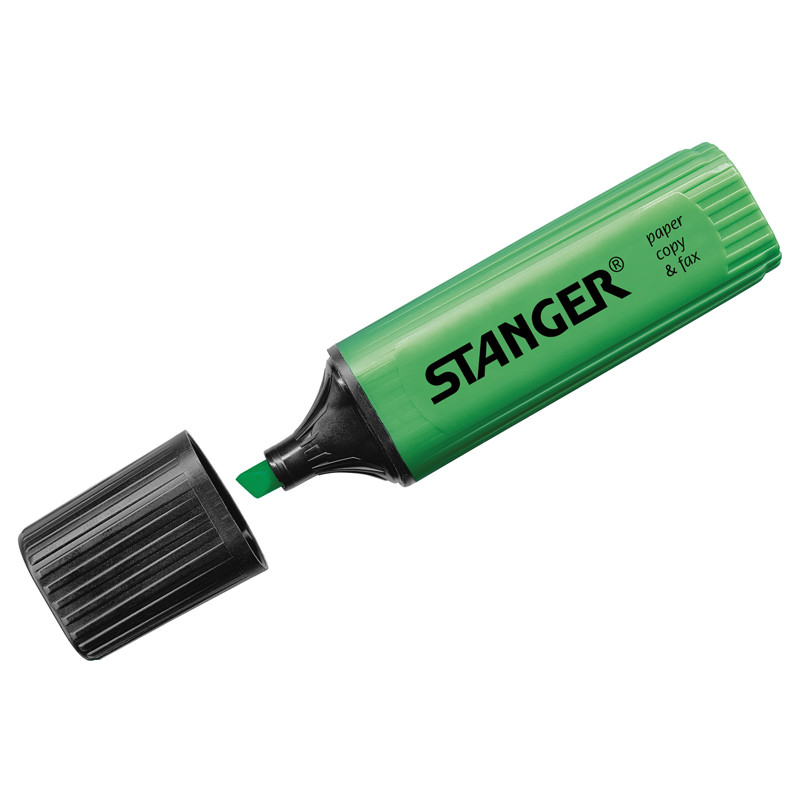 Текстовыделитель STANGER зеленый к-10