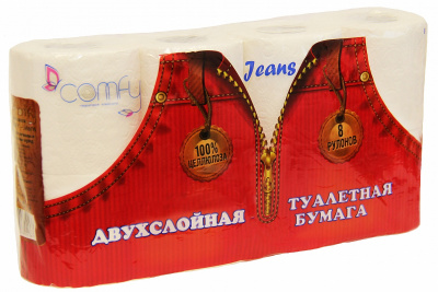 Бум.туалетная 2сл.Comfy Jeans (1уп-8шт) к-6