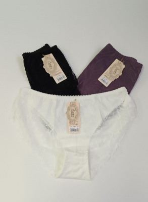 Трусы женские № 9371/9385 p 4-5XL ажурные уп-3шт Daiyindxue