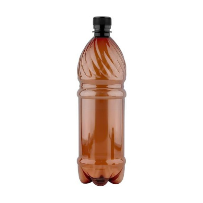 Бутылка 1,0л ПЭТ с крышкой Эконом коричневая к-50
