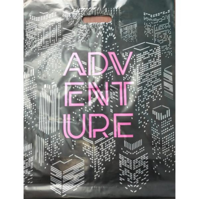 Пакет с ручками ПВД 40 х 50/90мк Adventure прорубная (1уп-50шт)
