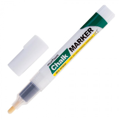 Маркер меловой Munhwa "Chalk Marker" 3мм, белый, спирт. осн