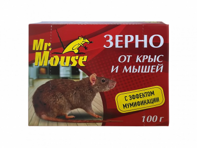Ср-во от грызунов 100гр Mr Mouse (зерно) к-20