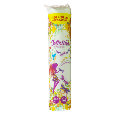 Ватные диски Cottolina (1уп-100+20шт) к-24