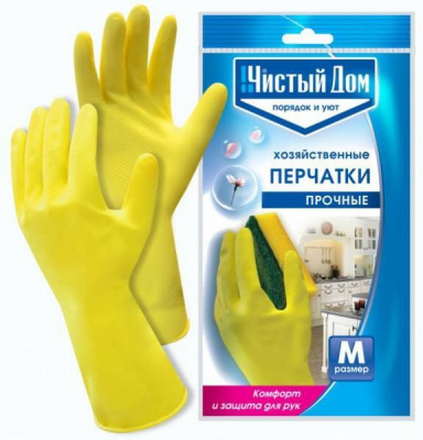 Перчатки резиновые М Чистый дом (1уп-12шт)