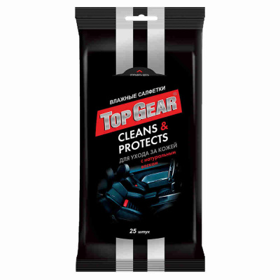 яСалфетки влажные д/ухода за кожей TopGear (авто) у-25 к-64