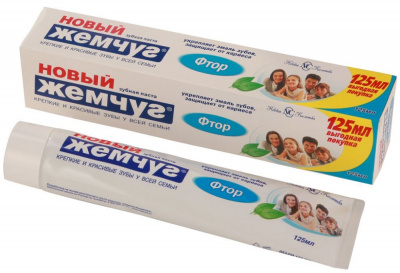 Паста зубная Новый Жемчуг Фтор 125мл 