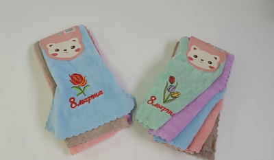 Салфетка из микрофибры 30х30см 8 марта АПР к-10