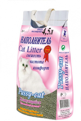 Наполнитель Pussy-cat Прасковейский розовый д/туалета кошек 4,5л к-3