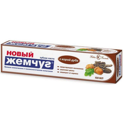 Паста зубная Новый Жемчуг Кора Дуба 100мл (1уп-6шт) к-12