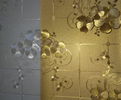 Т-салфетка 60см х 100см двухсторонняя серебро/золото 