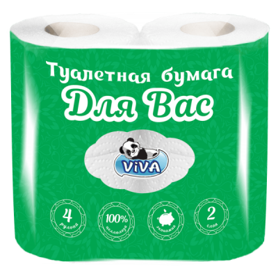 Бум.туалетная 2сл.Для Вас (1уп-4шт) к-20