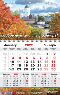 Календарь 2022г. моно Выборг Осень
