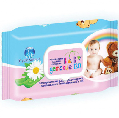 яСалфетки влажные Baby 120шт. детские с клапаном к-12