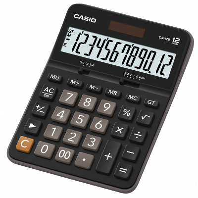 Калькулятор CASIO DX-12B 12разр.чёрный/коричневый 