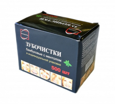 Зубочистки 500шт с ментолом/мятные к-100