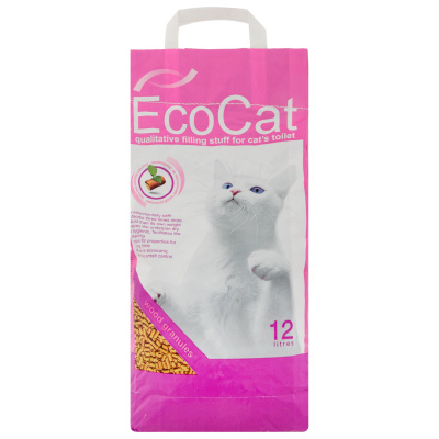 Наполнитель 12л древесный д/туалета кошек EcoCat к-150